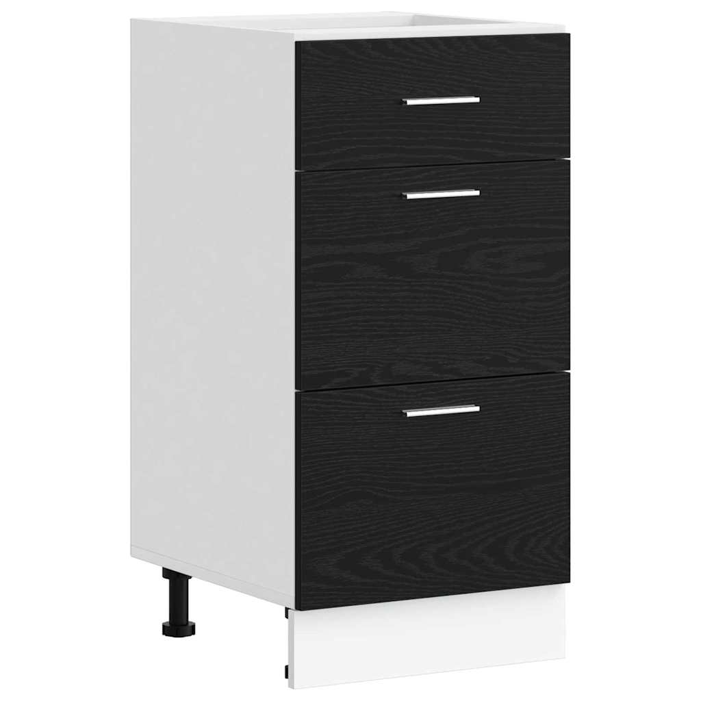 vidaXL Kitchen Base Cabinet with Drawer Black Oak 40 x 46 x 81.5 cm