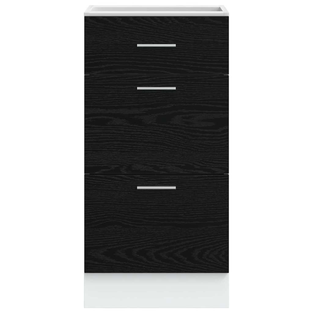 vidaXL Kitchen Base Cabinet with Drawer Black Oak 40 x 46 x 81.5 cm