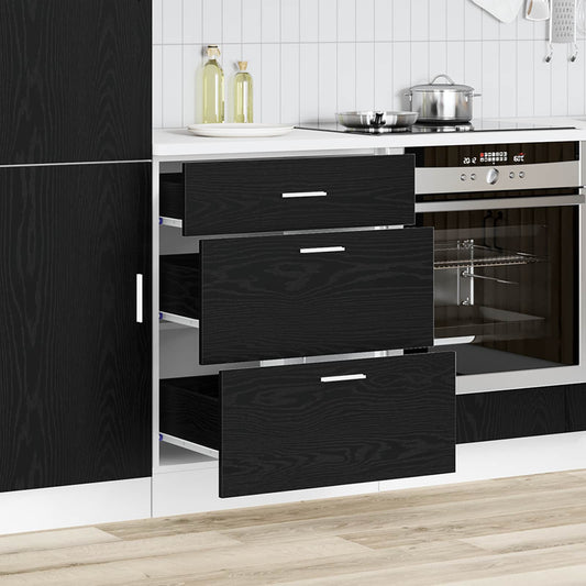 vidaXL Kitchen Base Cabinet with Drawer Black Oak 60 x 46 x 81.5 cm