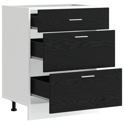 vidaXL Kitchen Base Cabinet Black Oak 60 x 46 x 81.5 cm