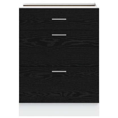 vidaXL Kitchen Base Cabinet with Drawer Black Oak 60 x 46 x 81.5 cm