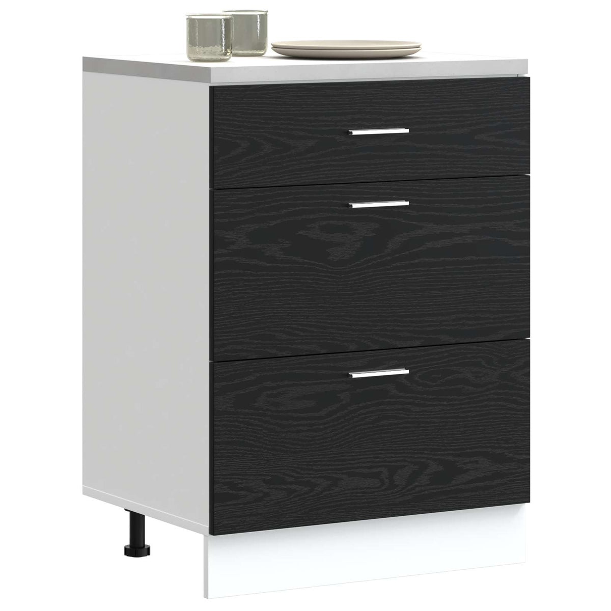 vidaXL Kitchen Base Cabinet Black Oak 60 x 46 x 81.5 cm