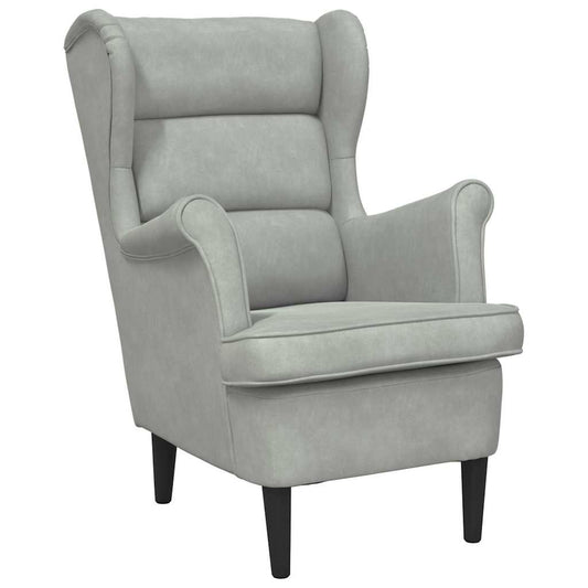 vidaXL Armchair Light grey 71 x 92 x 91 cm Velvet
