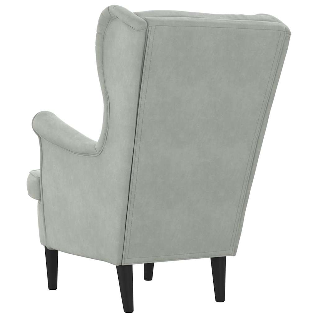 vidaXL Armchair Light grey 71 x 92 x 91 cm Velvet