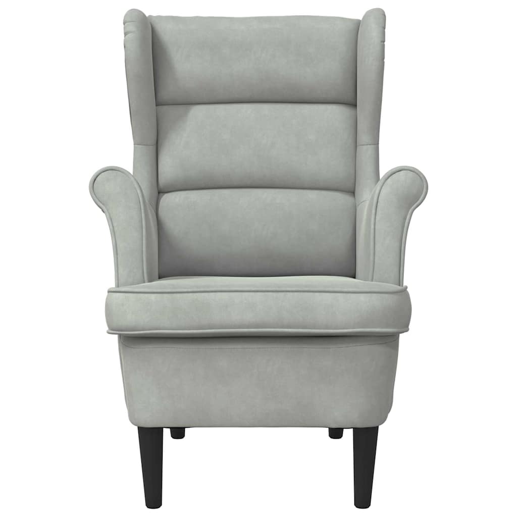vidaXL Armchair Light grey 71 x 92 x 91 cm Velvet