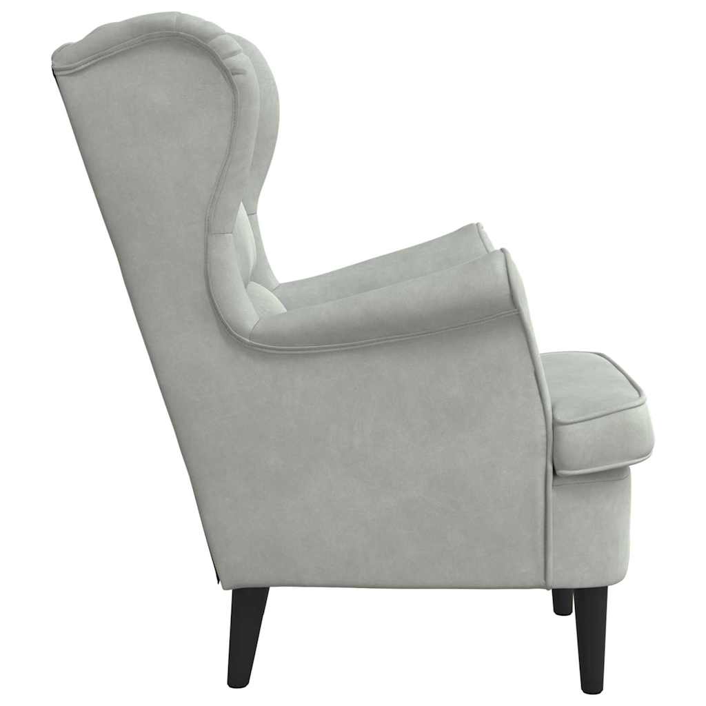 vidaXL Armchair Light grey 71 x 92 x 91 cm Velvet