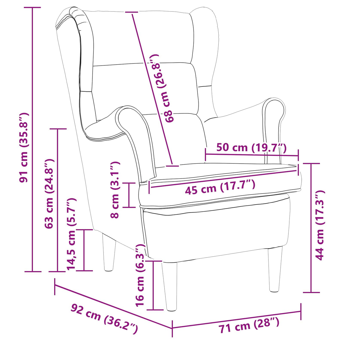vidaXL Armchair Black Velvet