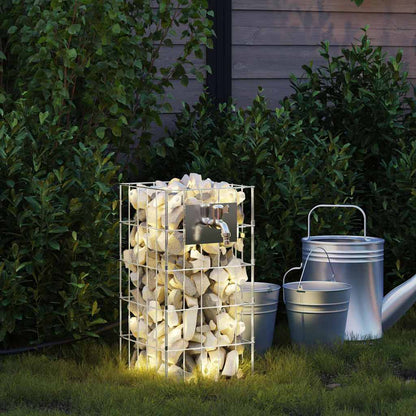 vidaXL Gabion Faucet Silver 26 x 25 x 50 cm Stainless Steel