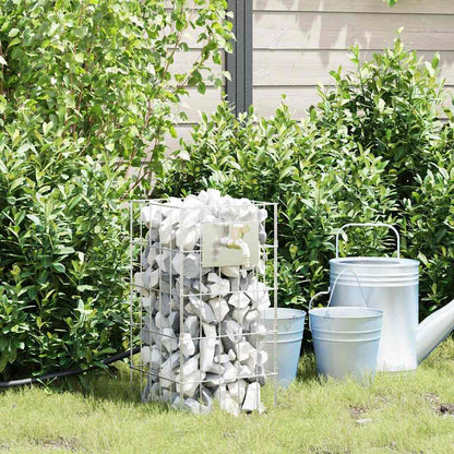 vidaXL Gabion Faucet Silver 26 x 25 x 50 cm Stainless Steel