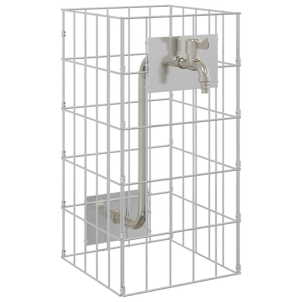 vidaXL Gabion Faucet Silver 26 x 25 x 50 cm Stainless Steel