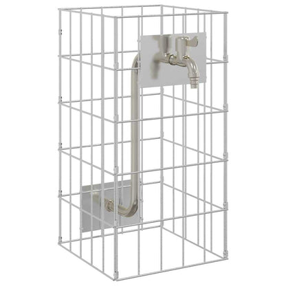 vidaXL Gabion Faucet Silver 26 x 25 x 50 cm Stainless Steel