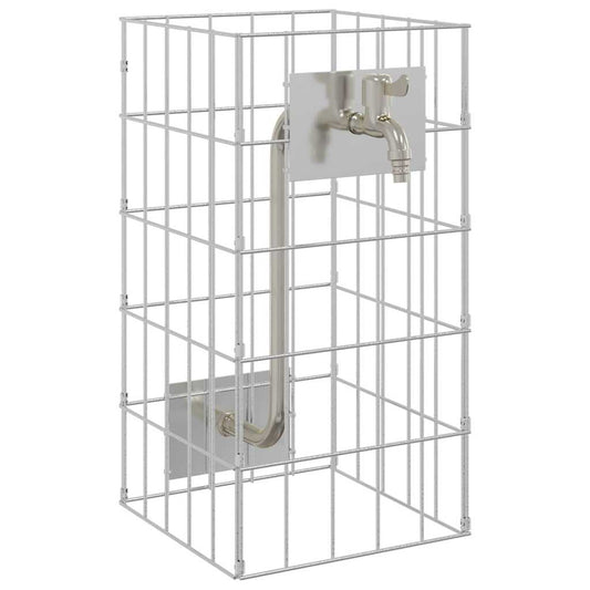 vidaXL Gabion Faucet Silver 26 x 25 x 50 cm Stainless Steel