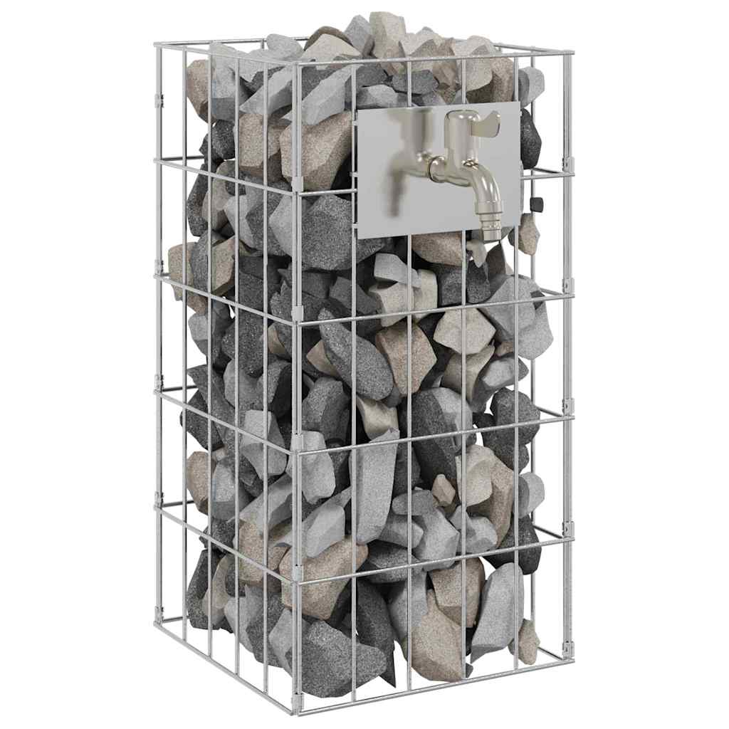 vidaXL Gabion Faucet Silver 26 x 25 x 50 cm Stainless Steel
