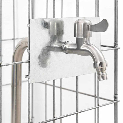 vidaXL Gabion Faucet Silver 25 x 25 x 100 cm Stainless Steel