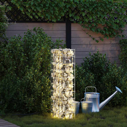 vidaXL Gabion Faucet Silver 25 x 25 x 100 cm Stainless Steel