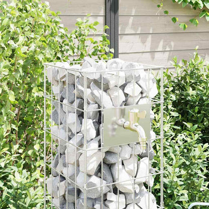 vidaXL Gabion Faucet Silver 25 x 25 x 100 cm Stainless Steel