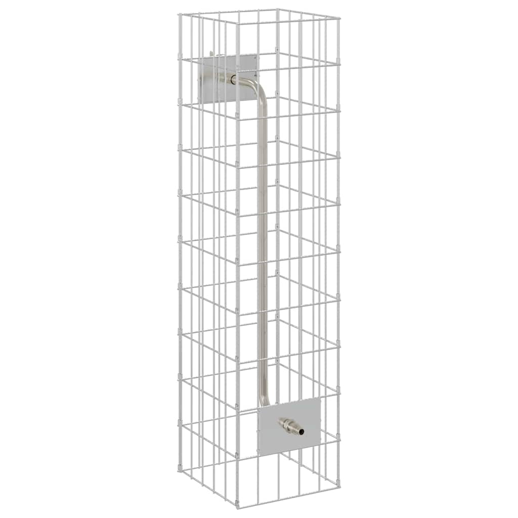 vidaXL Gabion Faucet Silver 25 x 25 x 100 cm Stainless Steel