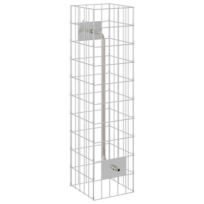 vidaXL Gabion Faucet Silver 25 x 25 x 100 cm Stainless Steel
