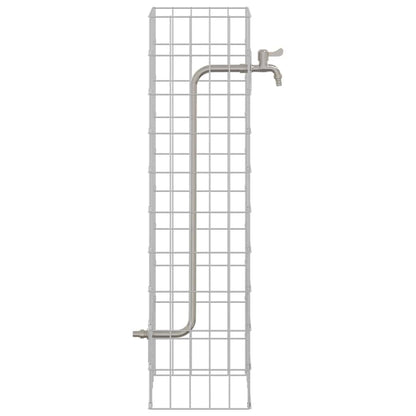 vidaXL Gabion Faucet Silver 25 x 25 x 100 cm Stainless Steel