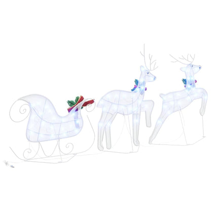 vidaXL LED Reindeers 3 pcs Cold White Fabric