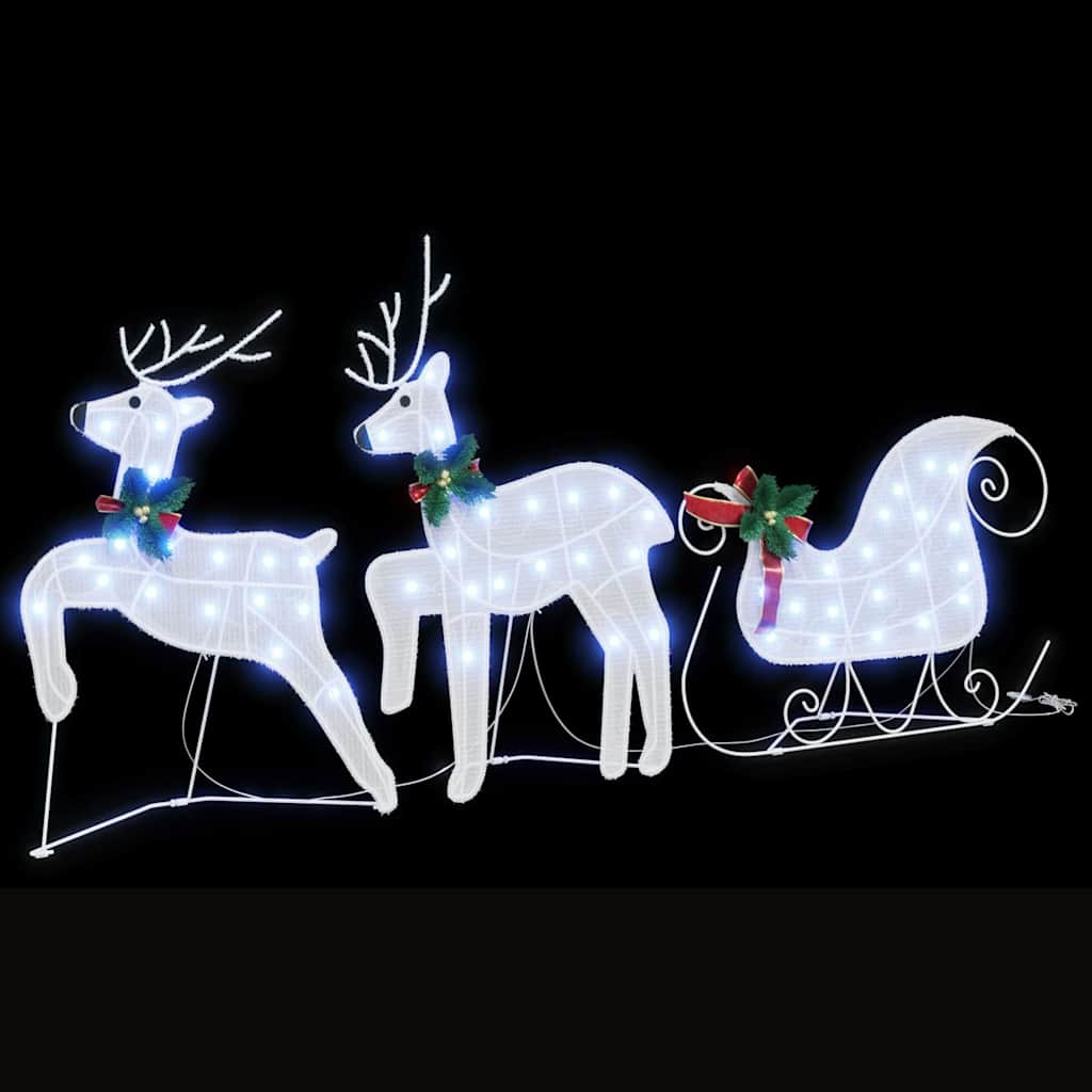 vidaXL LED Reindeers 3 pcs Cold White Fabric