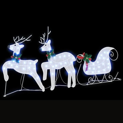 vidaXL LED Reindeers 3 pcs Cold White Fabric