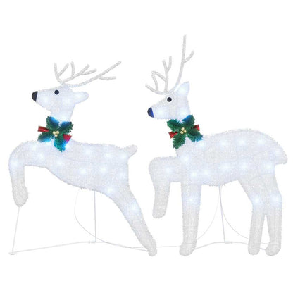 vidaXL LED Reindeers 2 pcs Cold White Fabric