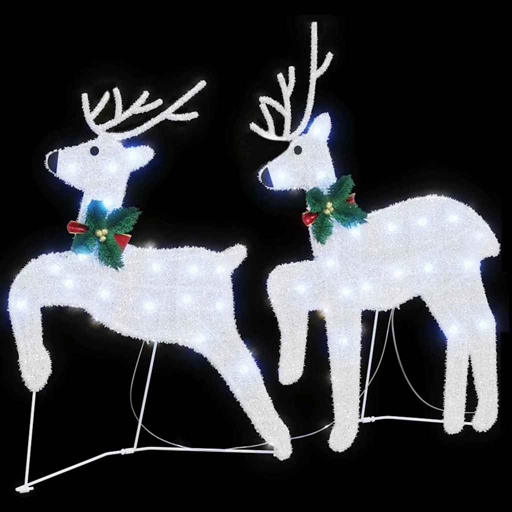vidaXL LED Reindeers 2 pcs Cold White Fabric