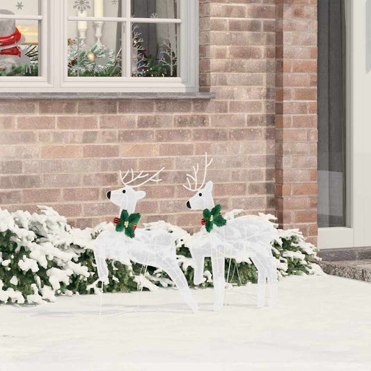 vidaXL LED Reindeers 2 pcs Cold White Fabric