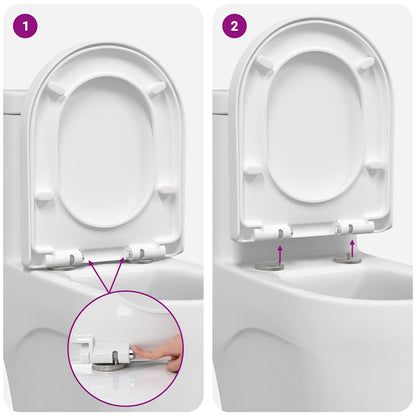 vidaXL Toilet suitable for Seat White 48 x 36.5 x 4.5 cm Polypropylene