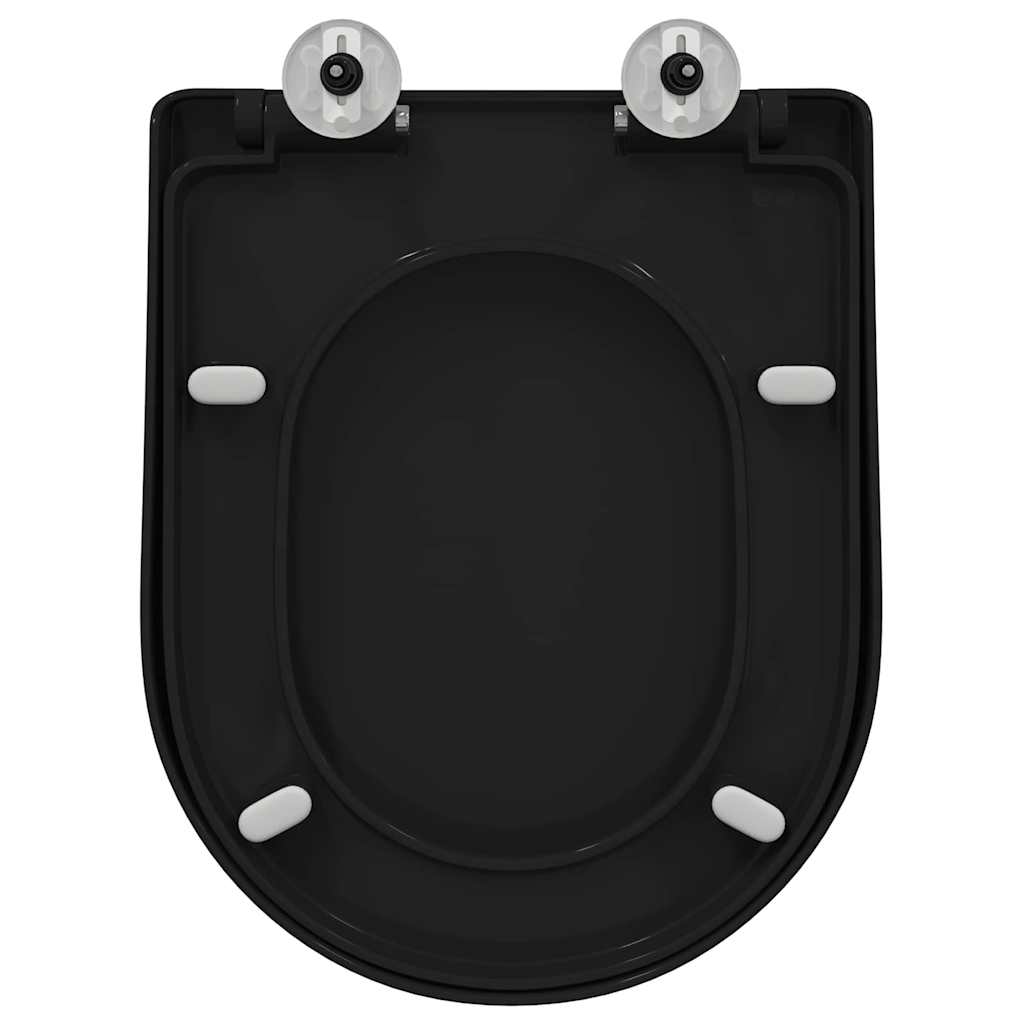 vidaXL Toilet suitable for Seat Black 48 x 36.5 x 4.5 cm Polypropylene