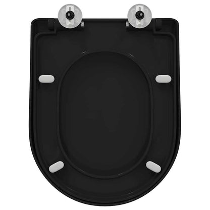 vidaXL Toilet suitable for Seat Black 48 x 36.5 x 4.5 cm Polypropylene