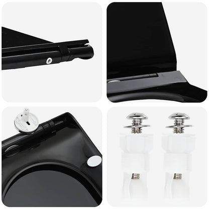 vidaXL Toilet suitable for Seat Black 50 x 36 x 5 cm Polypropylene