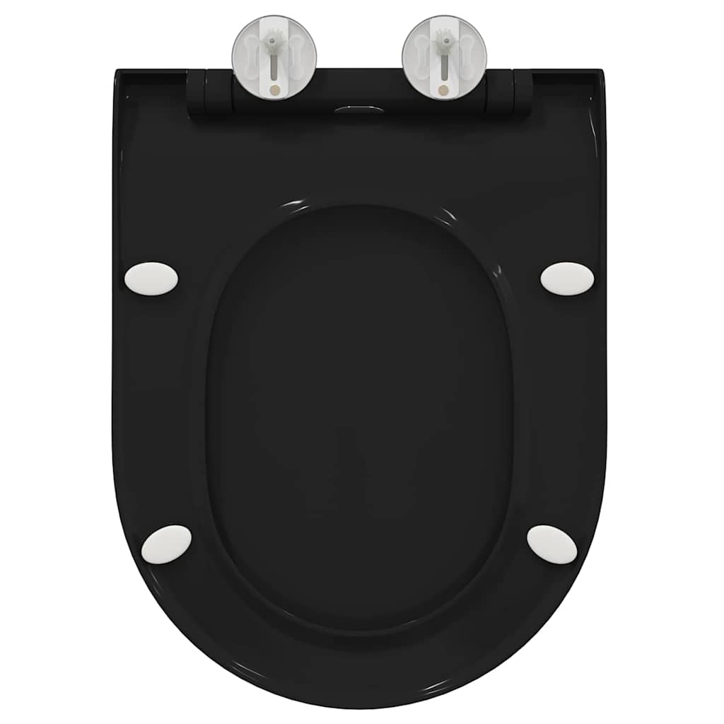 vidaXL Toilet suitable for Seat Black 50 x 36 x 5 cm Polypropylene