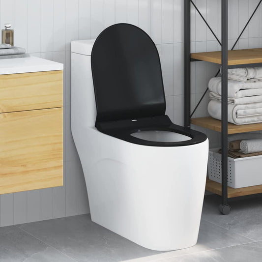 vidaXL Toilet suitable for Seat Black 50 x 36 x 5 cm Polypropylene