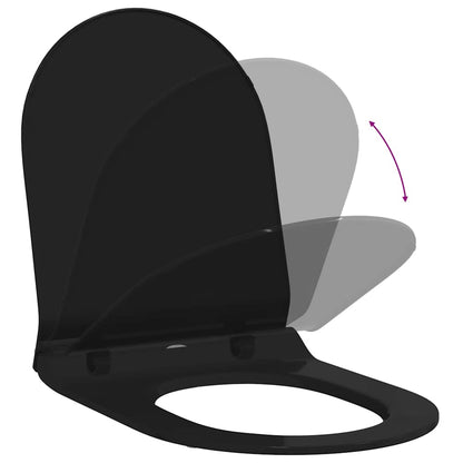 vidaXL Toilet suitable for Seat Black 50 x 36 x 5 cm Polypropylene