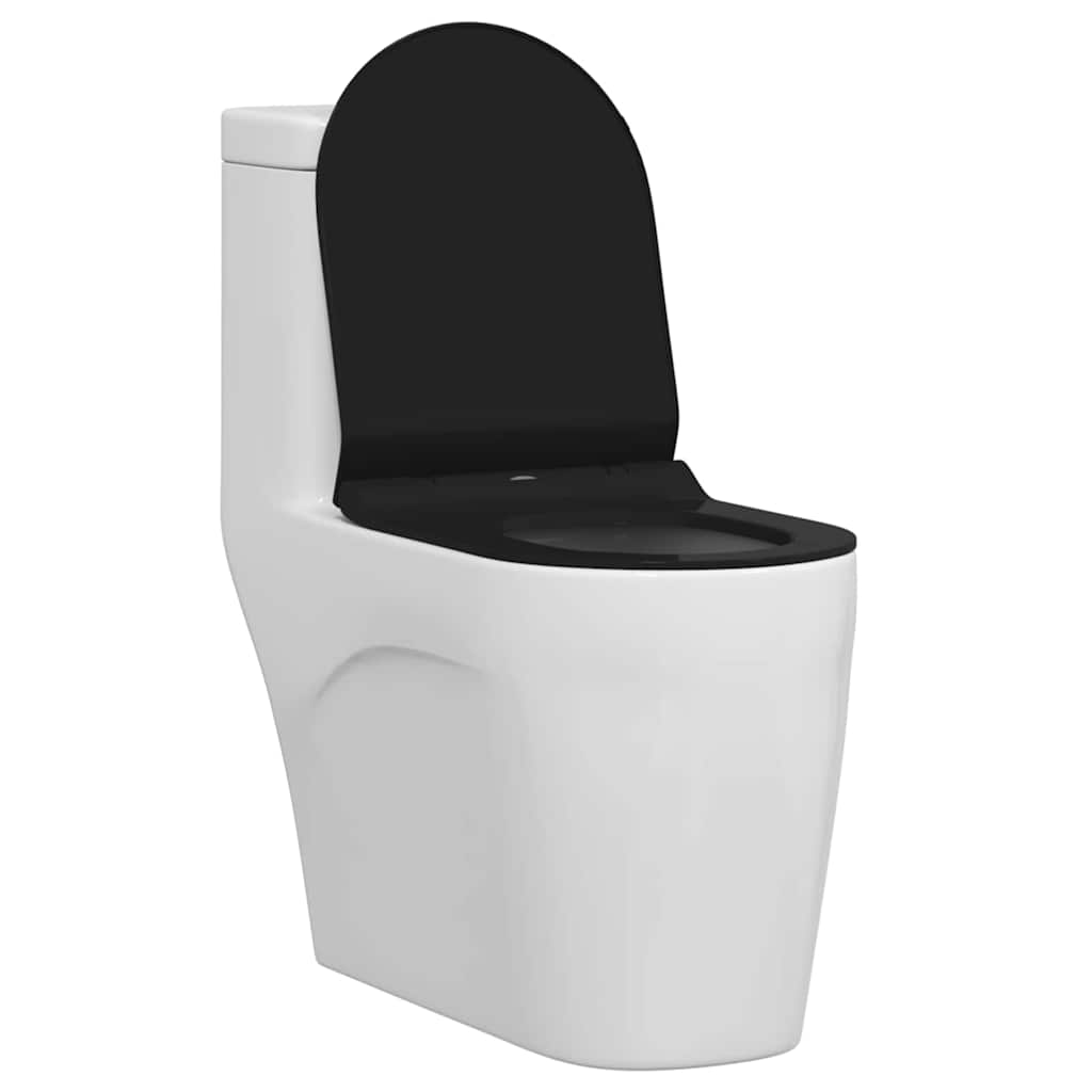 vidaXL Toilet suitable for Seat Black 50 x 36 x 5 cm Polypropylene