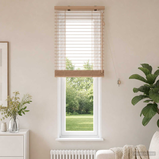 vidaXL Venetian Blind Oak Look 55 x 130 cm 35 mm Solid Paulownia Wood