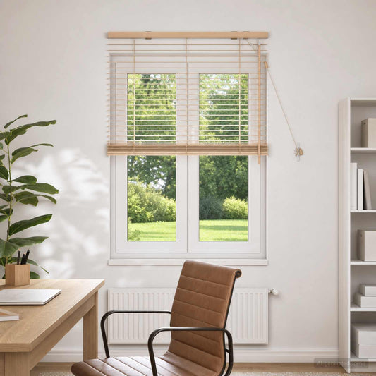 vidaXL Venetian Blind Oak Look 95 x 130 cm 35 mm Solid Paulownia Wood