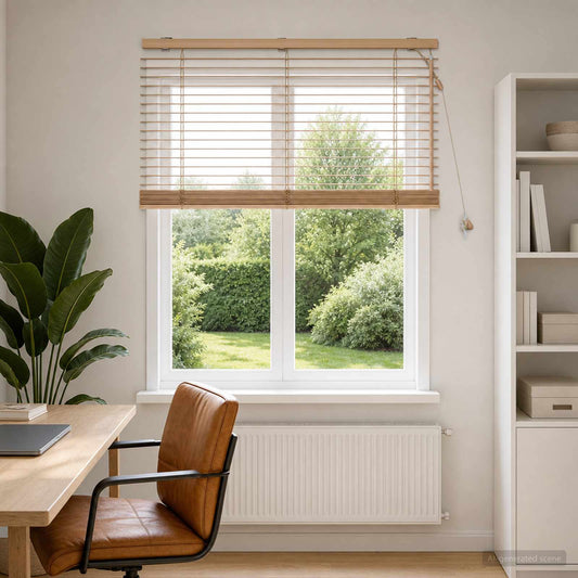 vidaXL Venetian Blind Oak Look 100 x 130 cm 35 mm Solid Paulownia Wood