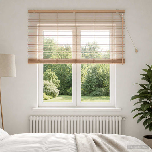 vidaXL Venetian Blind Oak Look 125 x 130 cm 35 mm Solid Paulownia Wood