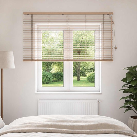 vidaXL Venetian Blind Oak Look 145 x 130 cm 35 mm Solid Paulownia Wood