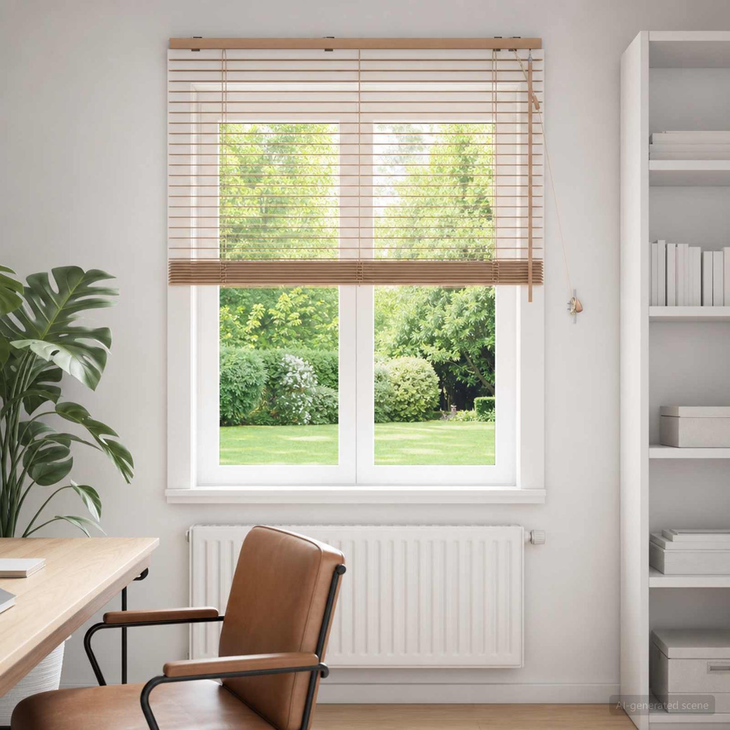 vidaXL Venetian Blind Oak Look 115 x 160 cm 35 mm Solid Paulownia Wood