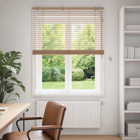 vidaXL Venetian Blind Oak Look 115 x 160 cm 35 mm Solid Paulownia Wood