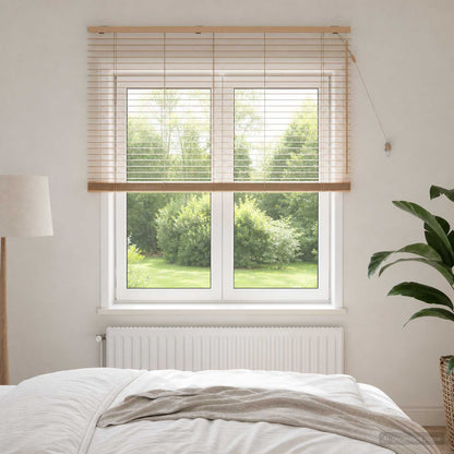 vidaXL Venetian Blind Oak Look 125 x 160 cm 35 mm Solid Paulownia Wood