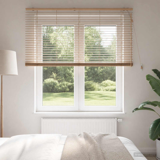 vidaXL Venetian Blind Oak Look 155 x 160 cm 35 mm Solid Paulownia Wood