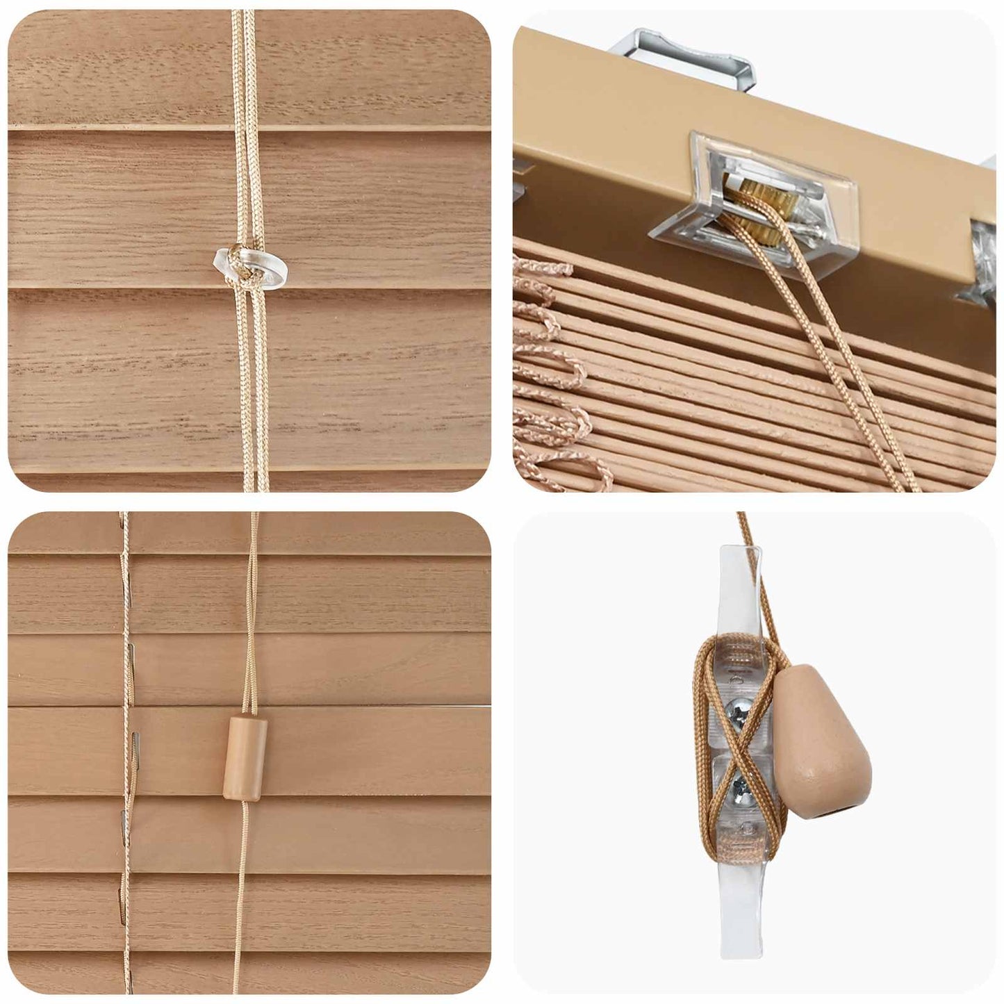 vidaXL Venetian Blind Oak Look 150 x 160 cm 35 mm Solid Paulownia Wood