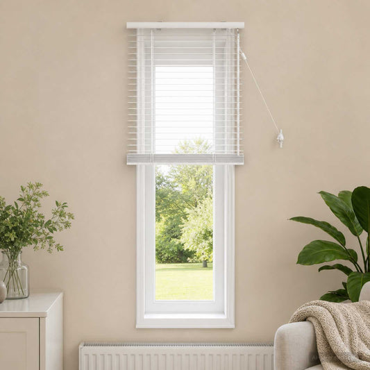 vidaXL Venetian Blind White 60 x 130 cm 35 mm Solid Paulownia Wood