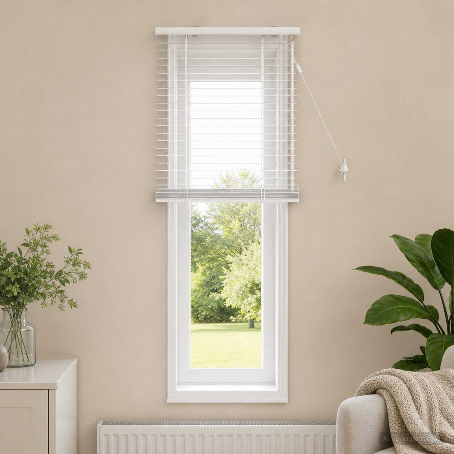 vidaXL Venetian Blind White 65 x 130 cm 35 mm Solid Paulownia Wood
