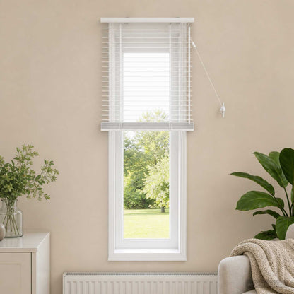 vidaXL Venetian Blind White 65 x 130 cm 35 mm Solid Paulownia Wood
